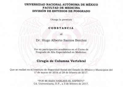 Diploma Curso de Posgrado: Cirugía de Columna Vertebral